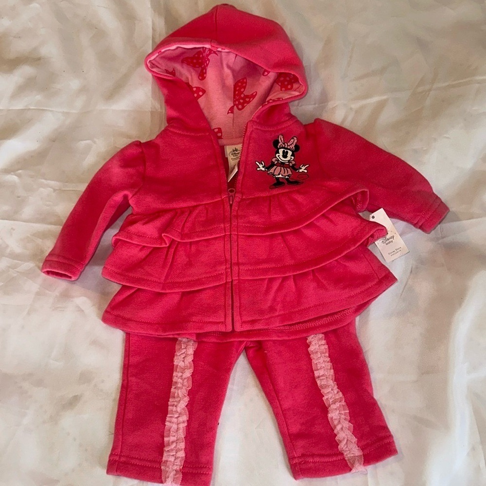 Disney Baby Minnie Mouse Ruffle Hoodie and Pants Set Pink 3-6 Months 401342381